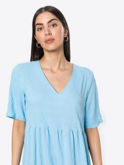 Vila Midi Jurken Jurk Sully Dames Lichtblauw -Vila 94939820f6a66a243d172cc3d2b92e89