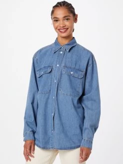 Vila Spijkerblouses Blouse Ninas Dames Blauw -Vila 94d6e5de5ad0a4e454215d2889fd1fd0