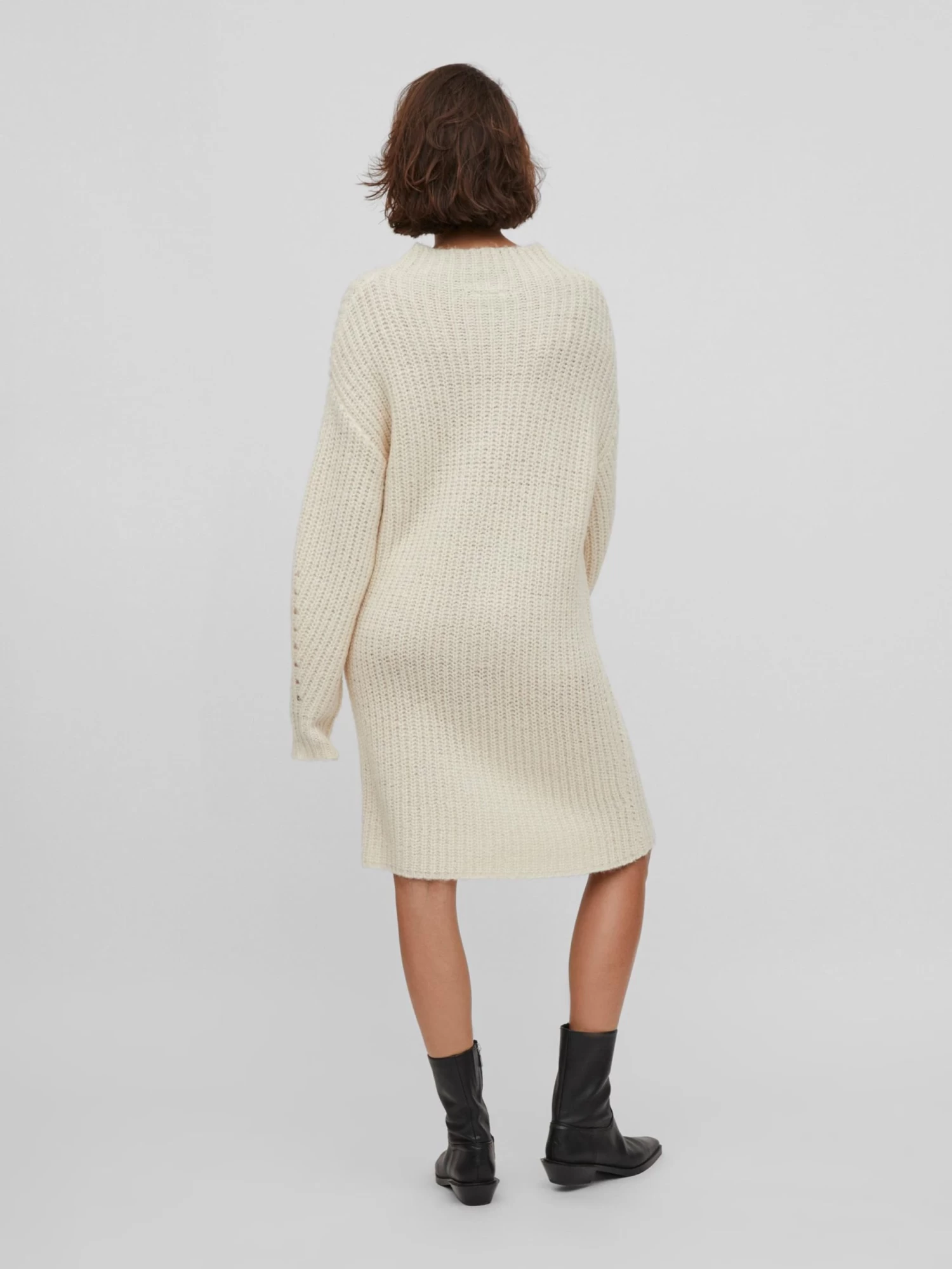 Vila Gebreide Jurken Gebreide Jurk Suba Dames Natuurwit 5 Vila Gebreide Jurken Gebreide Jurk Suba Dames Natuurwit - Afbeelding 3