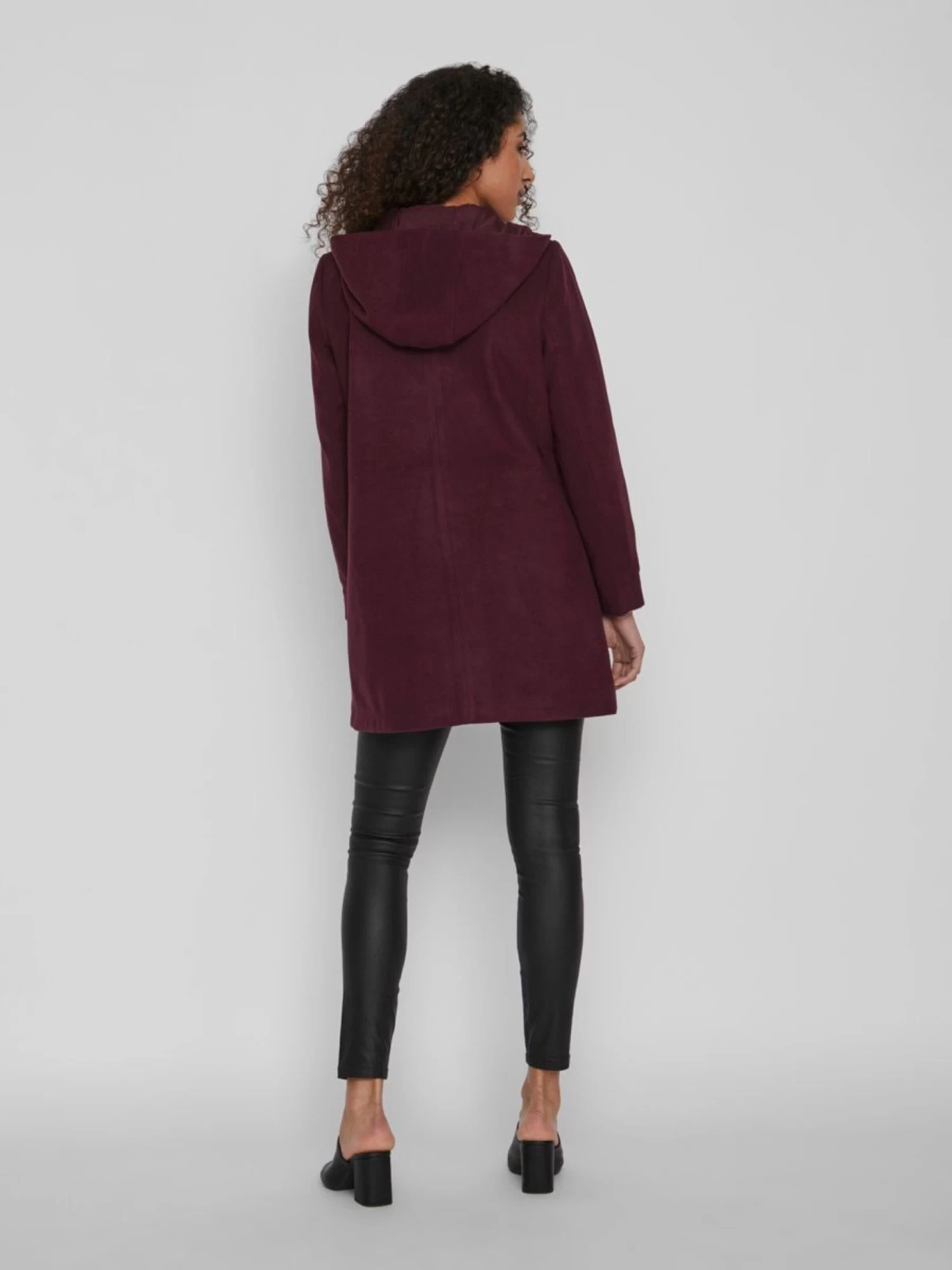Vila Korte Mantels Tussenmantel Dames Bordeaux 6 Vila Korte Mantels Tussenmantel Dames Bordeaux - Afbeelding 4