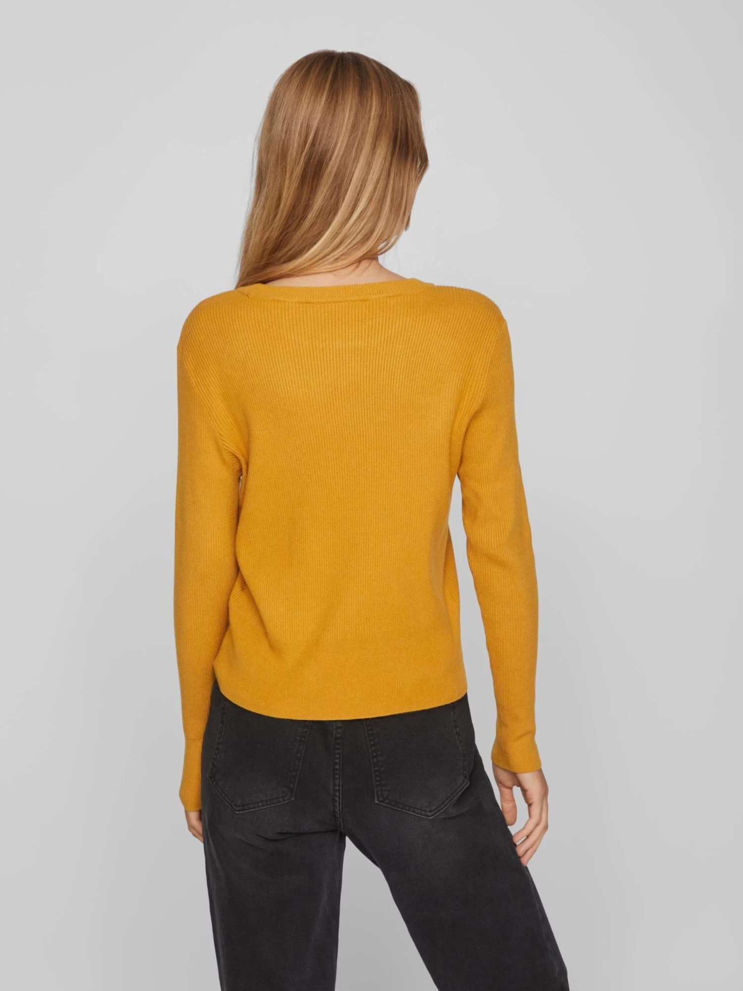 Vila Basic Truien Trui Comfy Dames Safraan 6 Vila Basic Truien Trui Comfy Dames Safraan - Afbeelding 4