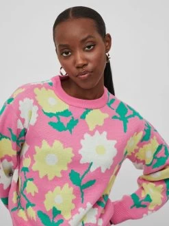 Vila Truien Trui Dames Pink -Vila 981b9fe58efdd6bb33dde82e39c555ef