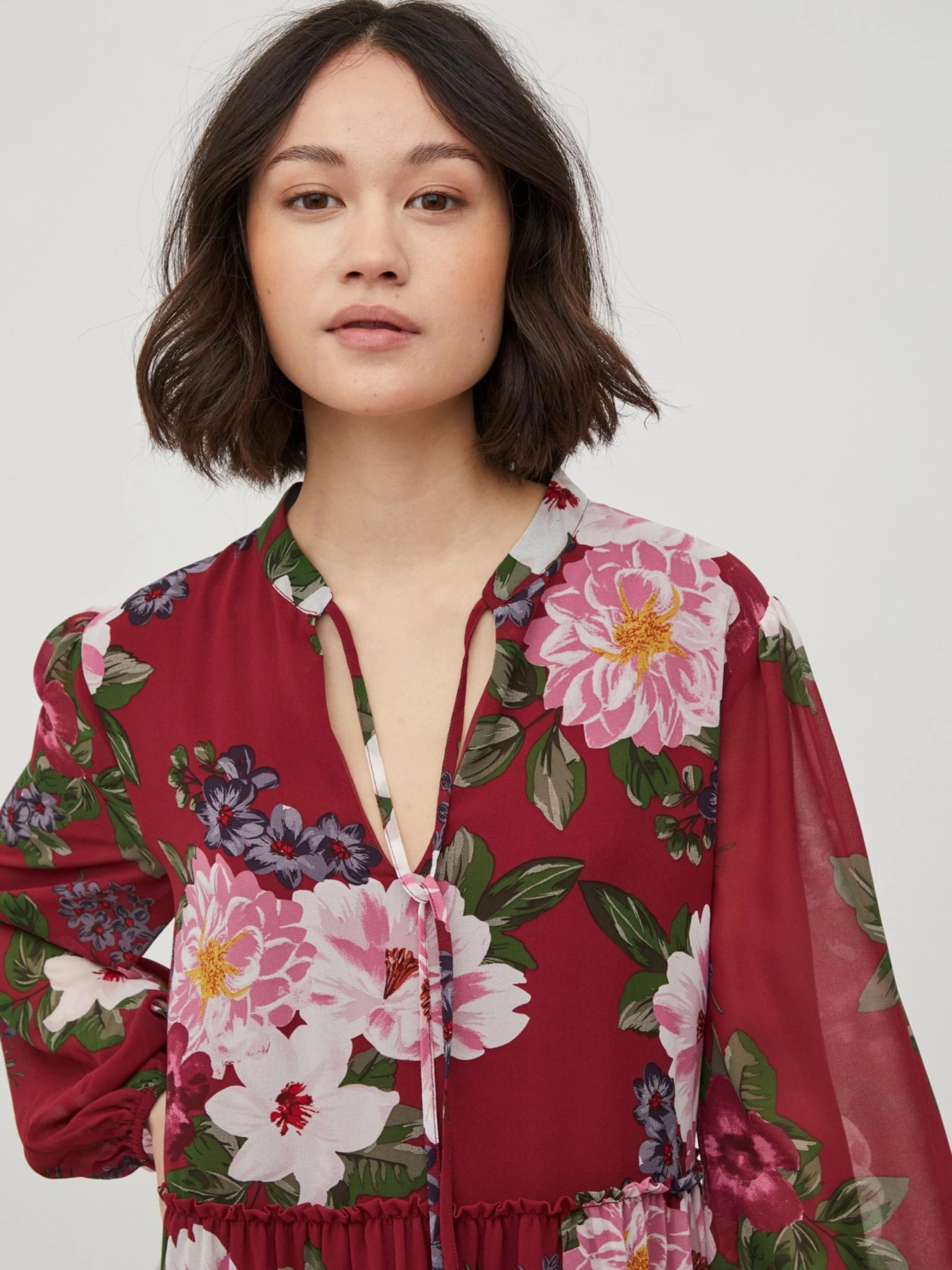 Vila Blousejurken Blousejurk Ura Dames Rood 9 Vila Blousejurken Blousejurk Ura Dames Rood - Afbeelding 7