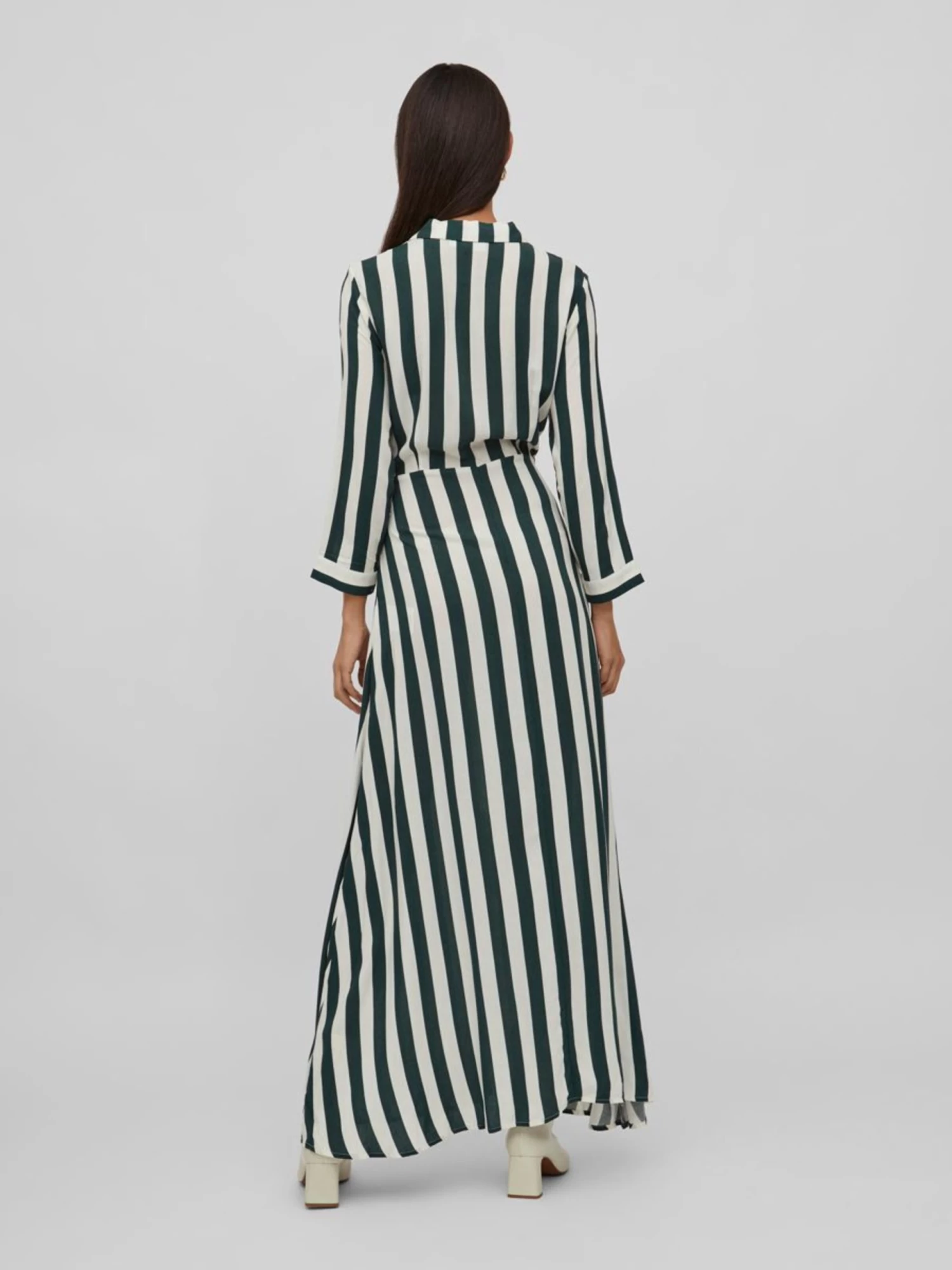 Vila Maxi Jurken Jurk Dames Donkergroen / Wit 7 Vila Maxi Jurken Jurk Dames Donkergroen / Wit - Afbeelding 5