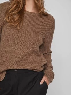 Vila Basic Truien Trui Lou Dames Bruin -Vila 9be60ef5a935fa8dd6d10075f6b48cda