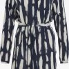 Vila Mini Jurken Jurk Dames Beige / Blauw -Vila a078087b35992ae8b2d10d79a425430f