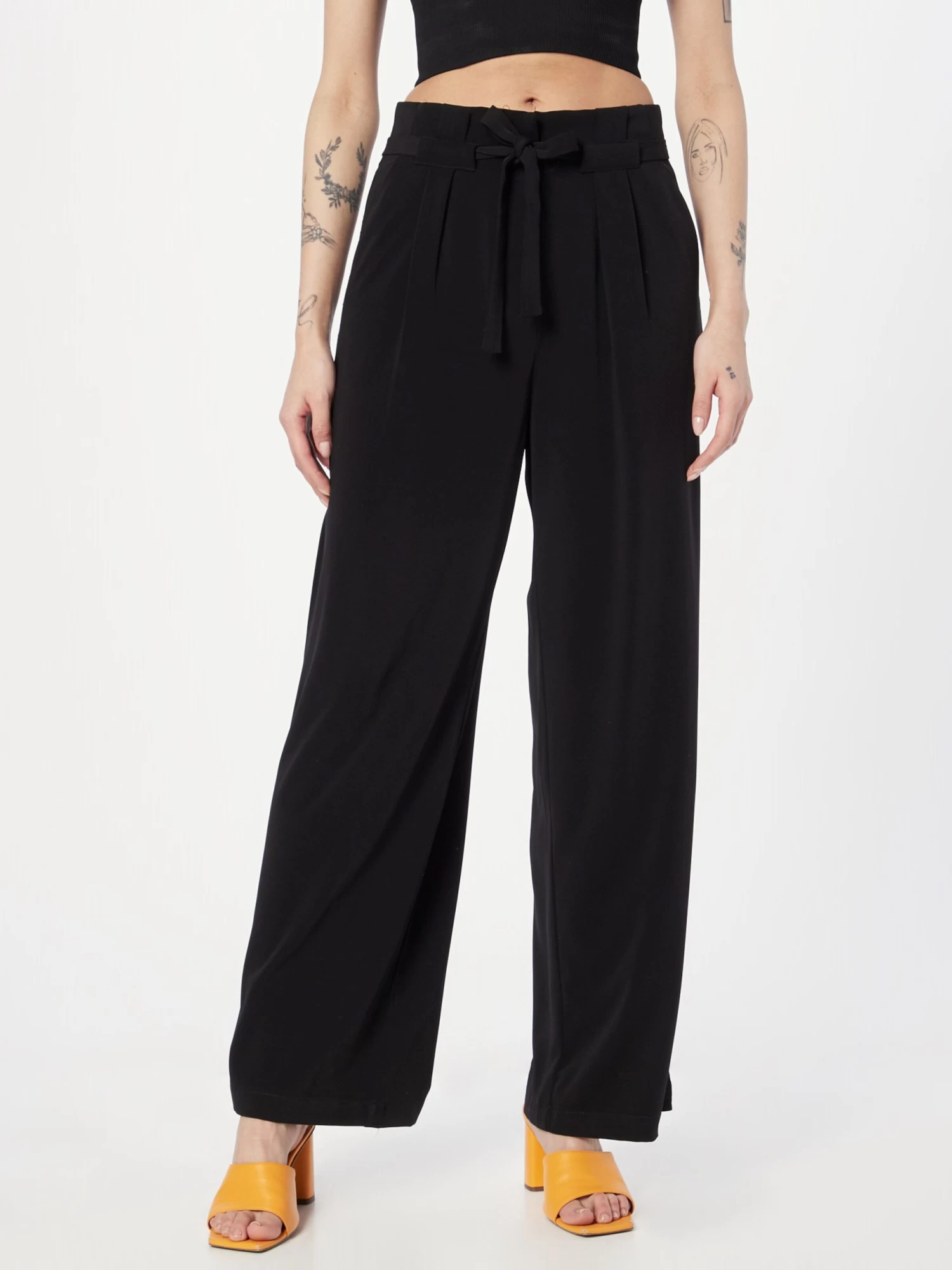 Vila Bandplooibroeken Loosefit Bandplooibroek Elin Dames Zwart 5 Vila Bandplooibroeken Loosefit Bandplooibroek Elin Dames Zwart - Afbeelding 3