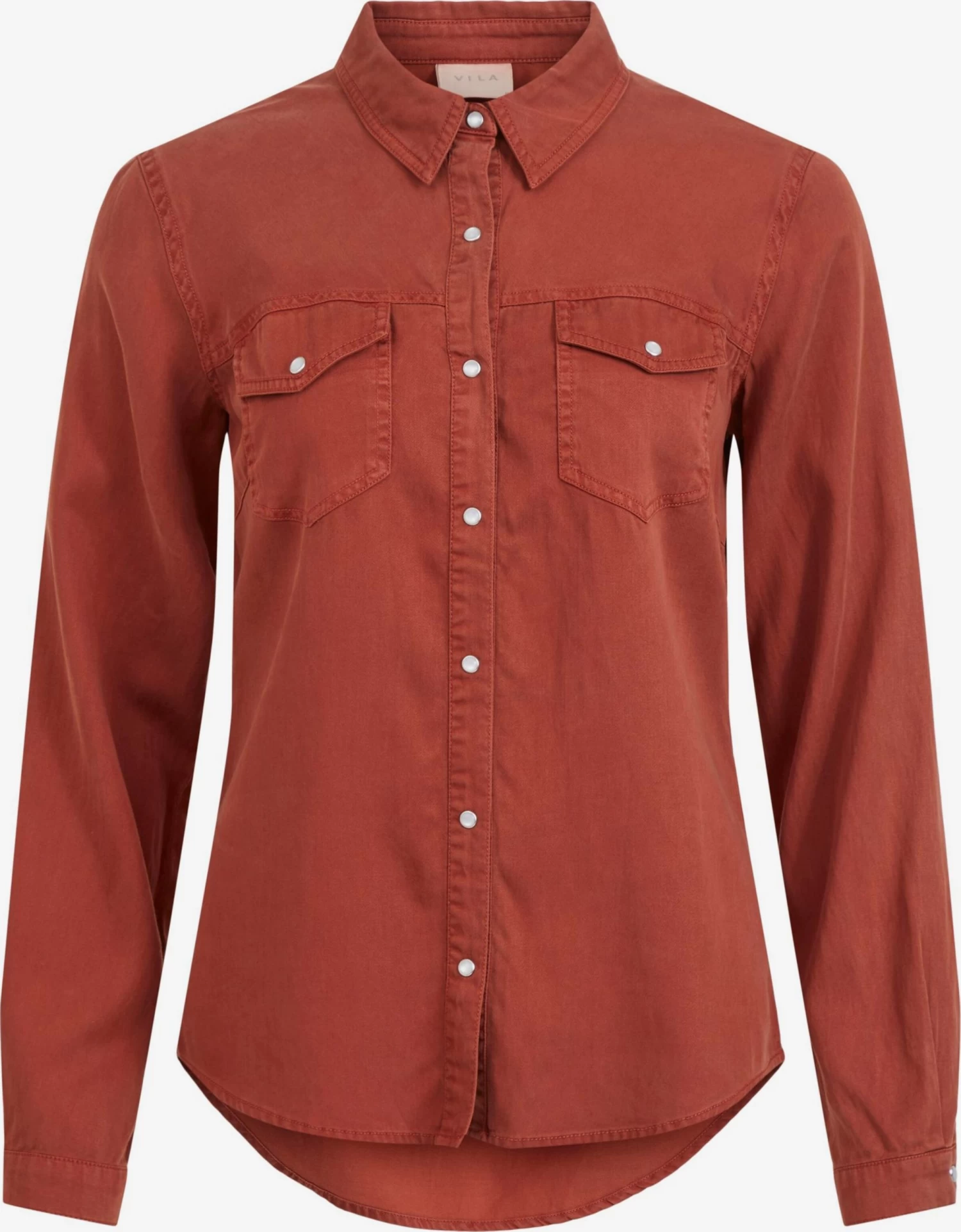Vila Spijkerblouses Blouse Bista Dames Roestrood 3 Vila Spijkerblouses Blouse Bista Dames Roestrood