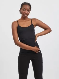 Vila Spaghetti Tops Top Dames Zwart -Vila a168f4663afb20f715ff1596cfbab79c