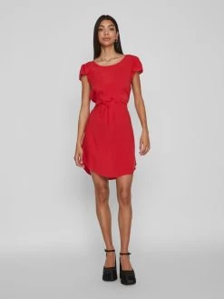 Vila Mini Jurken Jurk Dames Rood -Vila a1ab5e08246b7b5ffae32cae010eb6b1
