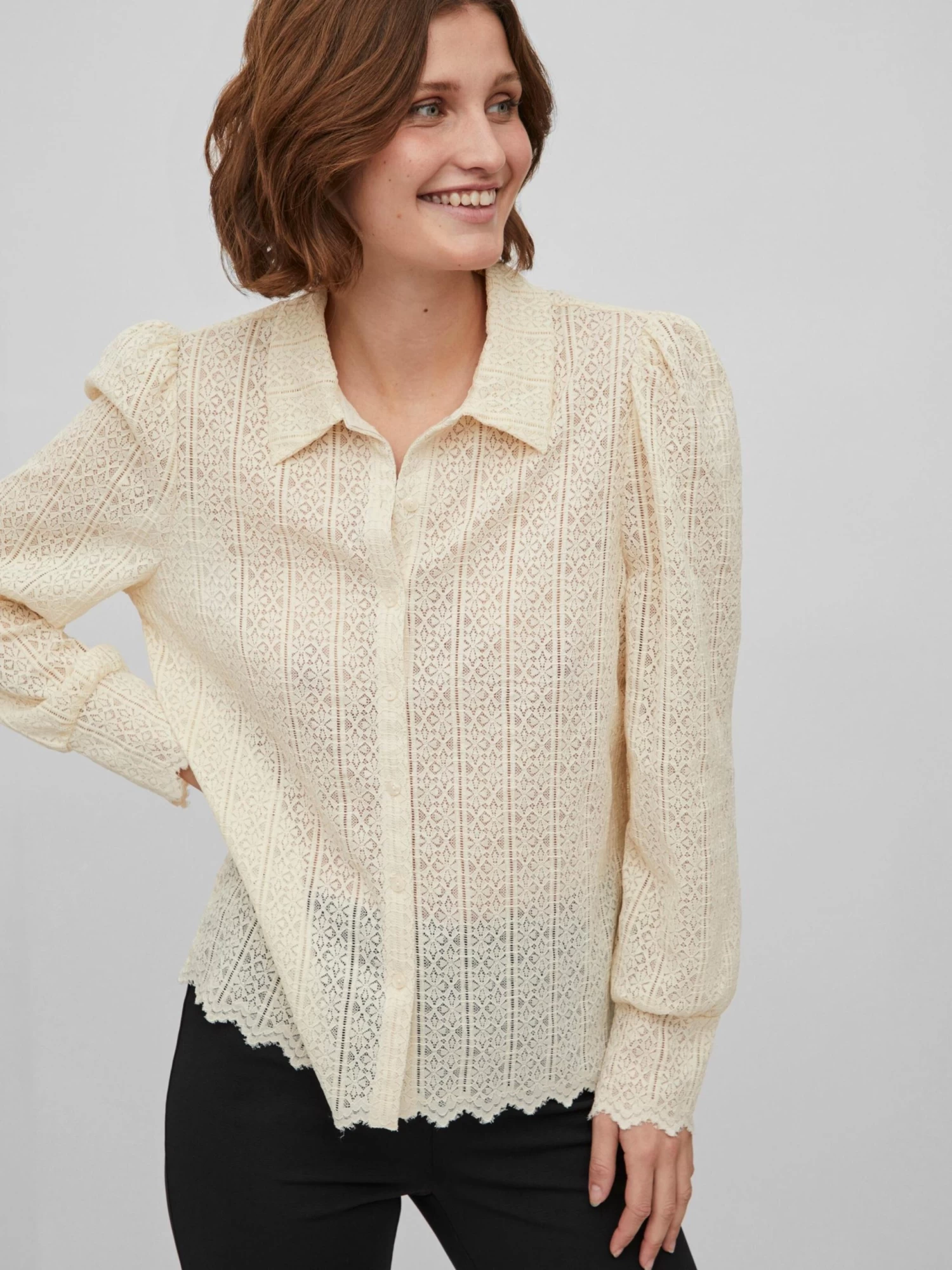 Vila Overhemden Blouse SIKKA Dames Beige 8 Vila Overhemden Blouse SIKKA Dames Beige - Afbeelding 6