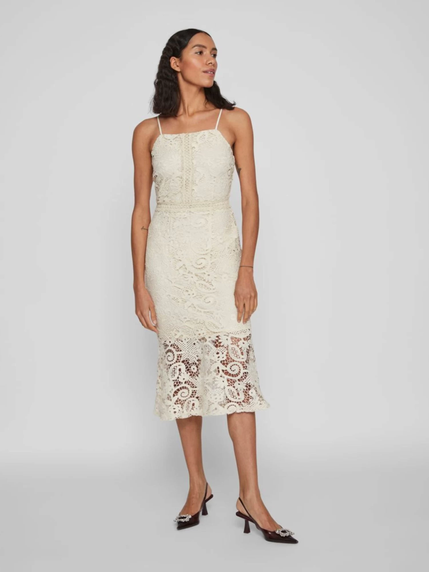 Vila Cocktailjurken Cocktailjurk Capella Dames Taupe 6 Vila Cocktailjurken Cocktailjurk Capella Dames Taupe - Afbeelding 5