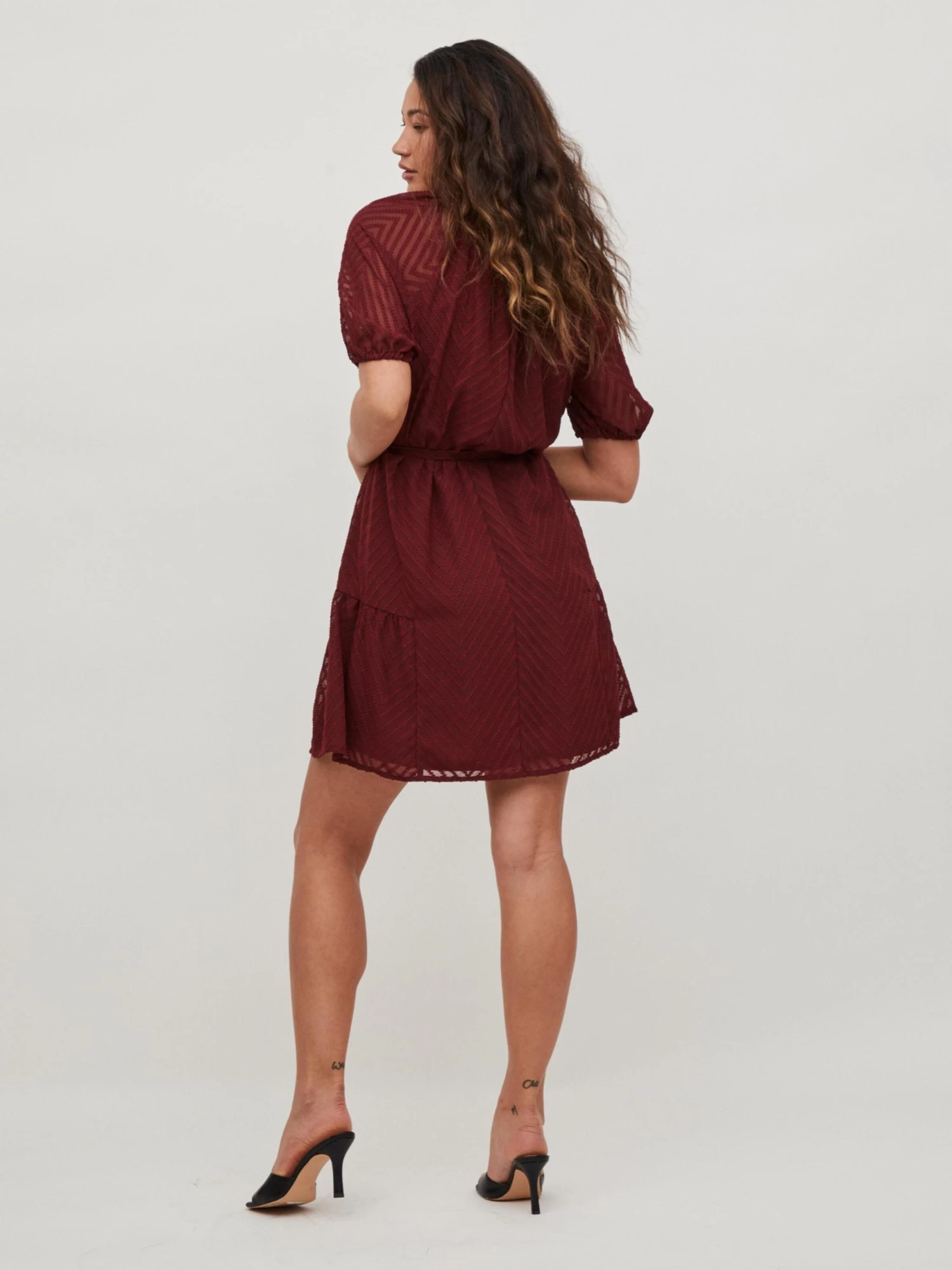 Vila Zomerjurken Zomerjurk Michelle Dames Karmijnrood 7 Vila Zomerjurken Zomerjurk Michelle Dames Karmijnrood - Afbeelding 5