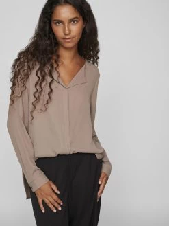 Vila Blouses & Tunieken Blouse Dames Bruin -Vila a325702f31a8c41352952c2f46faa1c2