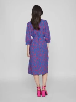 Vila Midi Jurken Jurk Dames Blauw -Vila a41e90404dfbdee755cc8b3bf3b875bf