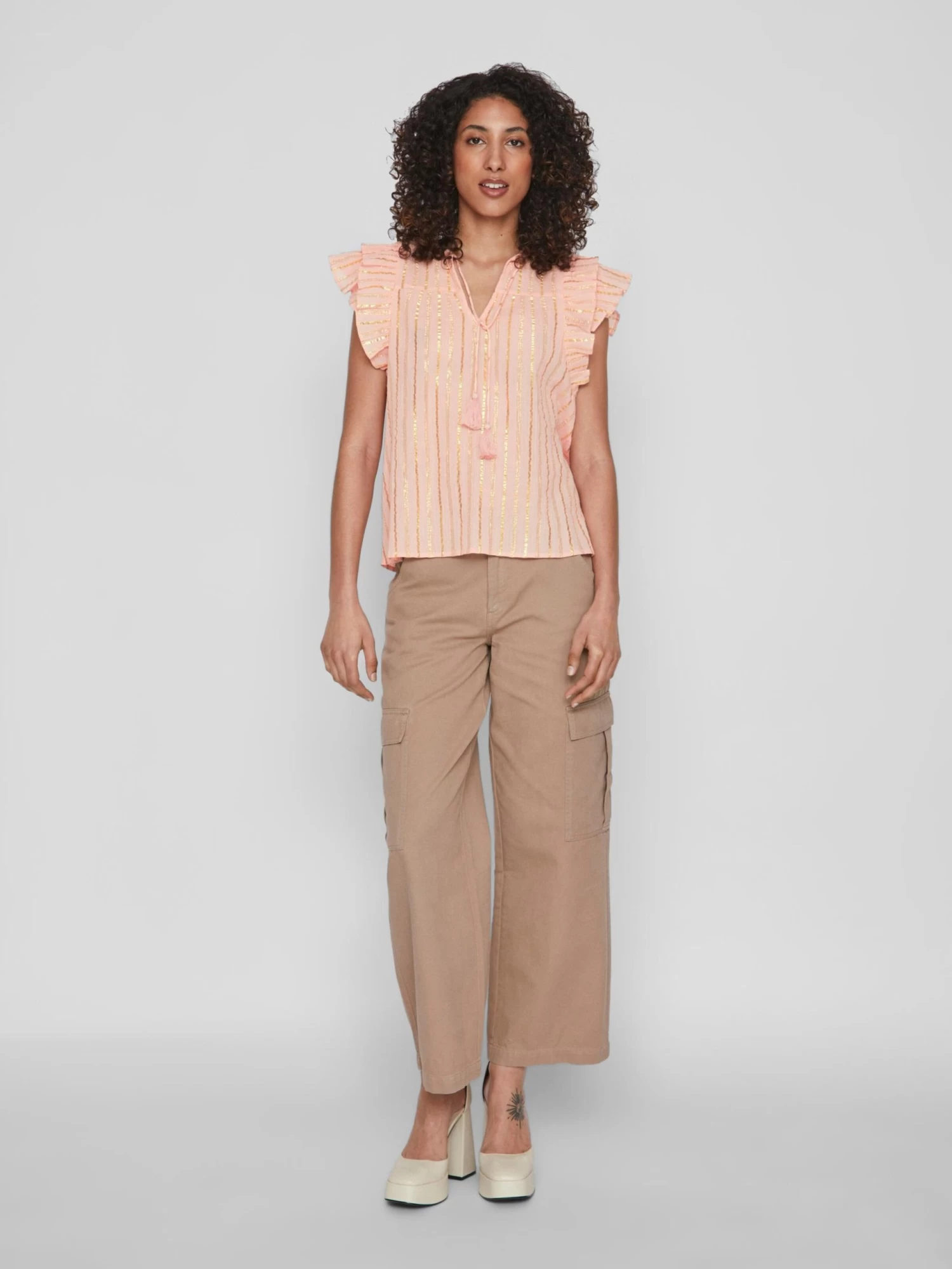 Vila Blouses Met Korte Mouw Blouse Leia Dames Rosa 7 Vila Blouses Met Korte Mouw Blouse Leia Dames Rosa - Afbeelding 5