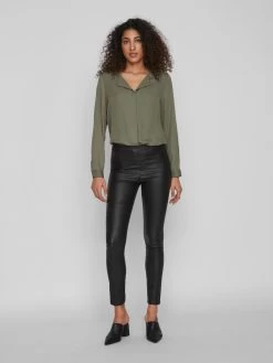 Vila Leren Broeken Skinny Leggings Commit Dames Zwart -Vila a47fa82a336fbf0b08b74c814d4b5971