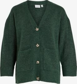 Vila Vesten Gebreid Vest Cilia Dames Donkergroen