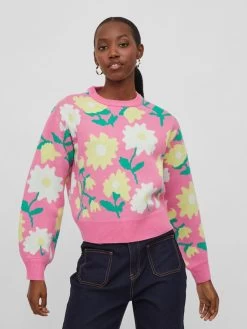 Vila Truien Trui Dames Pink -Vila a5331970515061837395953c5bf3e9a2