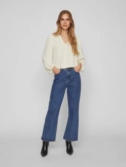 Vila Kanten Blouses Medium Support Blouse SURASHIL Dames Beige -Vila a5394452ee01aa05060a237a77952fea