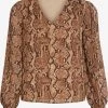 Vila Blouseshirts Blouse Dames Bruin Gemêleerd