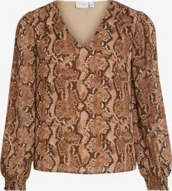 Vila Blouseshirts Blouse Dames Bruin Gemêleerd