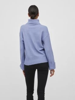 Vila Coltruien Trui Rolfie Dames Lichtblauw -Vila a5aacb332490ecbfdcdd9c54ce916c23