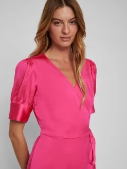 Vila Midi Jurken Jurk Naria Dames Magenta -Vila a627a678e23c4f3188dc9a643a2e5a93
