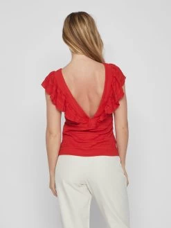 Vila Uitgaanstops Top Dames Rood -Vila a69c3e12aa66c777e4841bc7d586d093