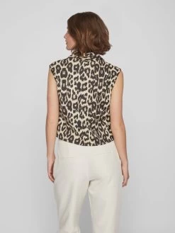 Vila Blouse Tops Blouse Dames Beige / Zwart -Vila a7464edfa2115bde568de0901c83ecc1