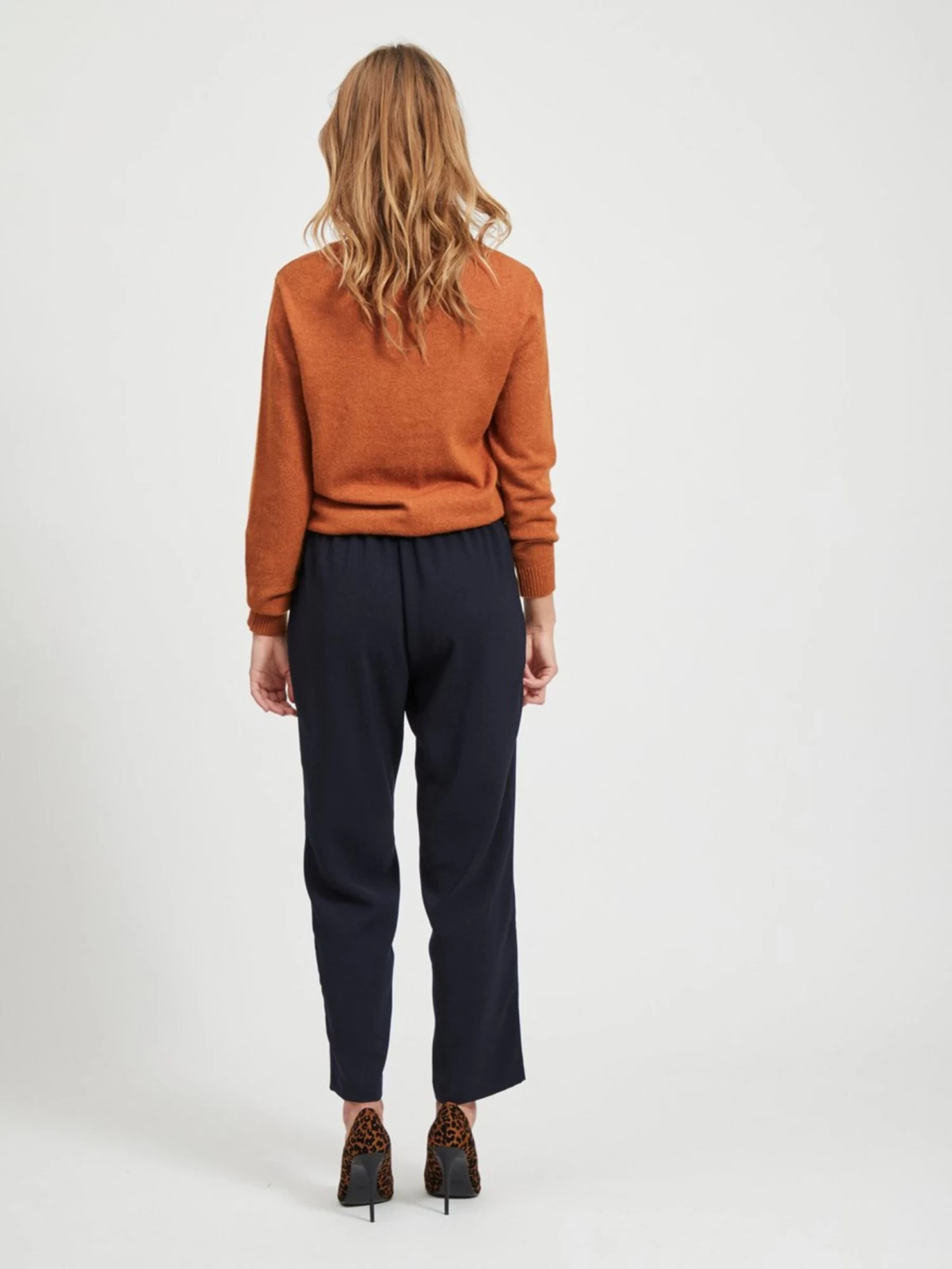 Vila Pantalons Regular Broek Dames Donkerblauw 6 Vila Pantalons Regular Broek Dames Donkerblauw - Afbeelding 4