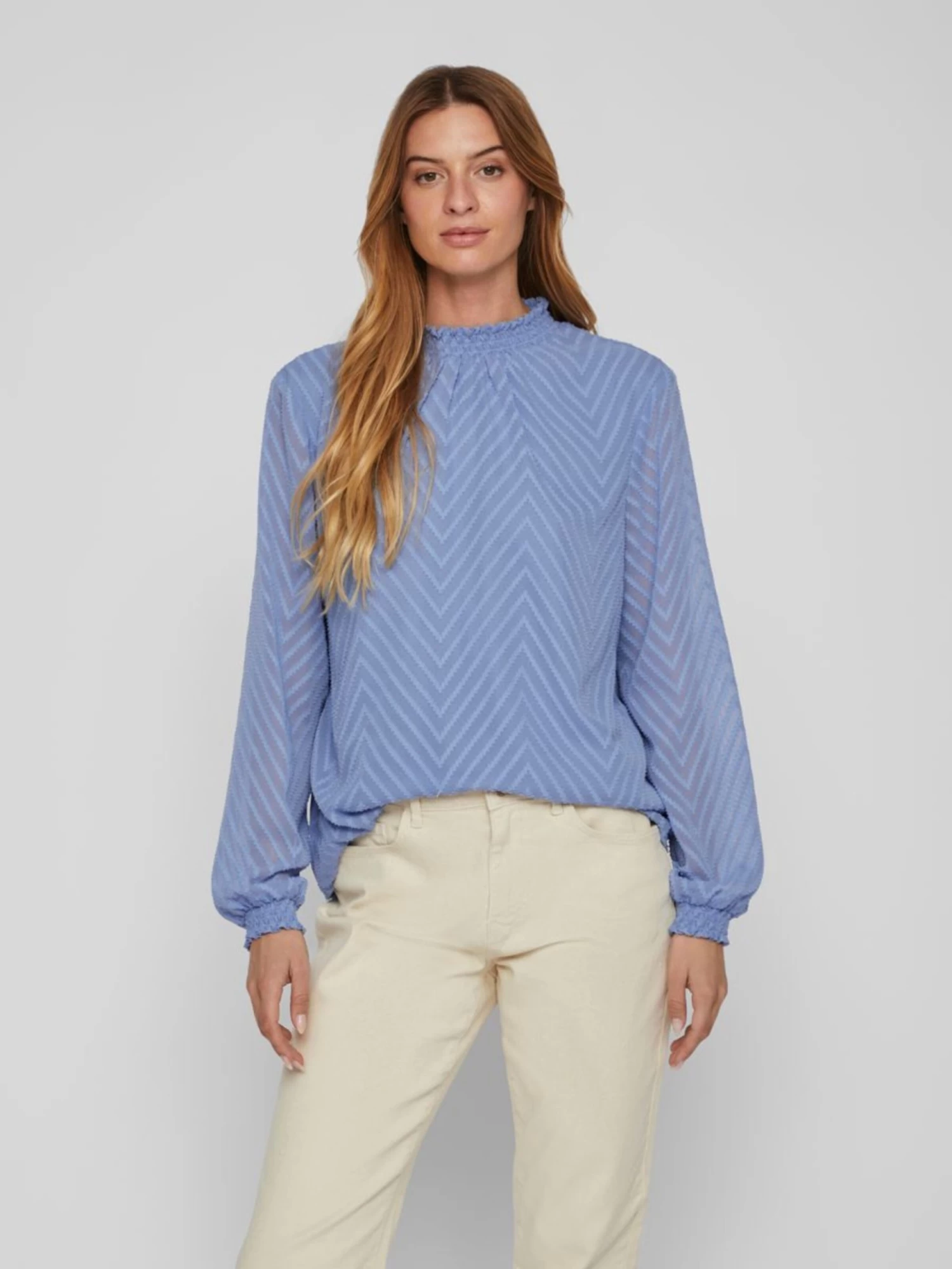 Vila Blouseshirts Blouse Dames Blauw 5 Vila Blouseshirts Blouse Dames Blauw - Afbeelding 3