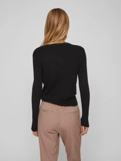 Vila Basic Truien Trui Comfy Dames Zwart -Vila a8fbe7e46935ece11f6edbe7c80cae84