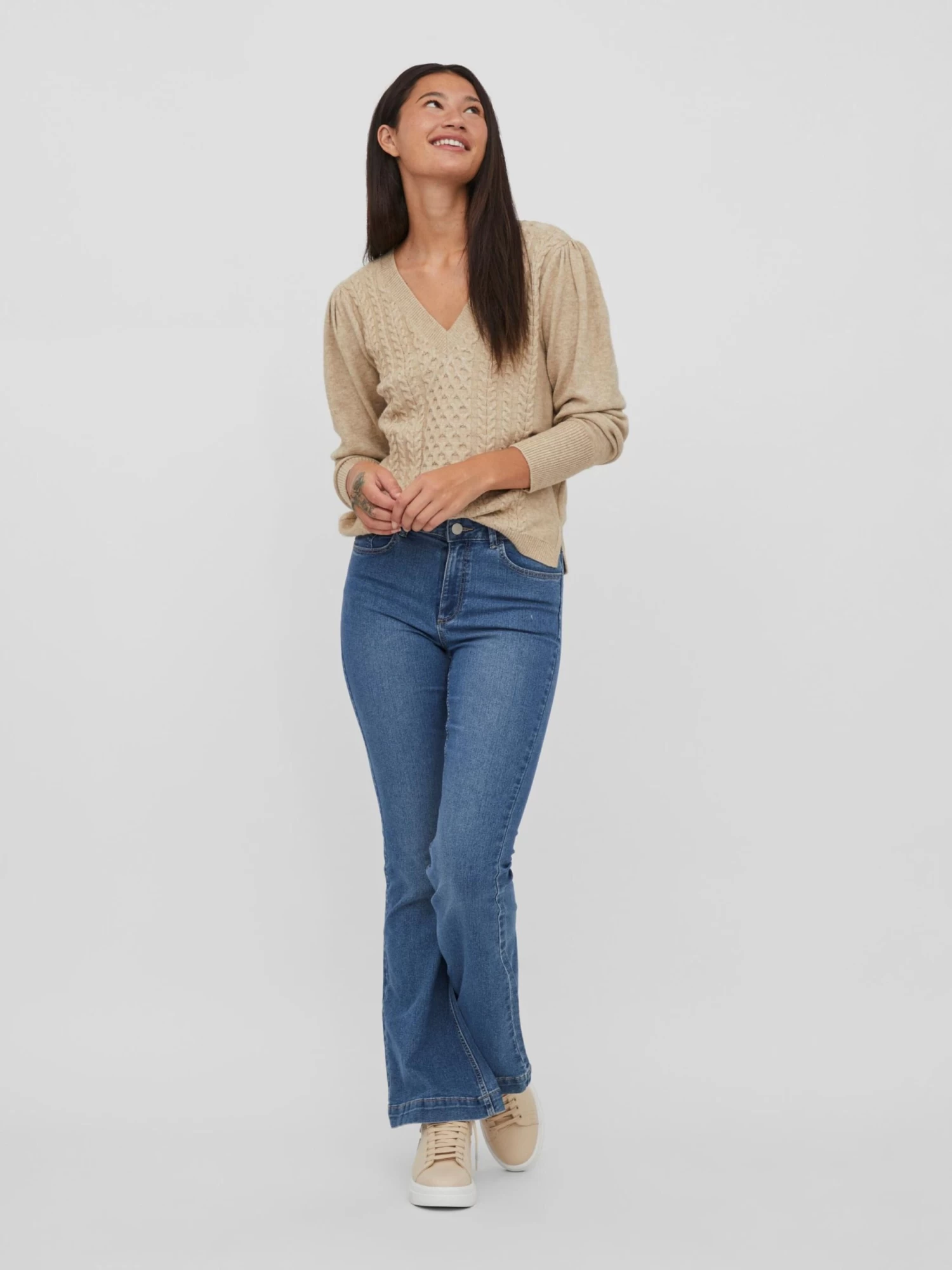 Vila Fijngebreide Truien Trui Ril Dames Beige 8 Vila Fijngebreide Truien Trui Ril Dames Beige - Afbeelding 6