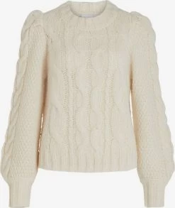 Vila Fijngebreide Truien Trui Dames Beige