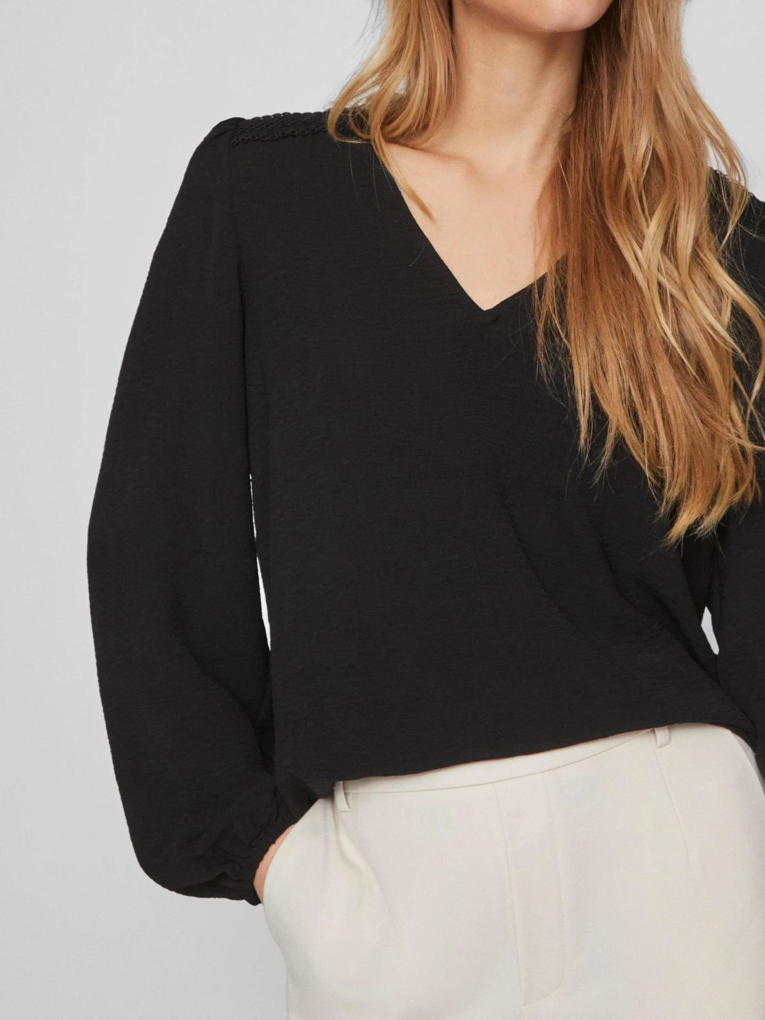 Vila Kanten Blouses Medium Support Blouse Surashil Dames Zwart 9 Vila Kanten Blouses Medium Support Blouse Surashil Dames Zwart - Afbeelding 7