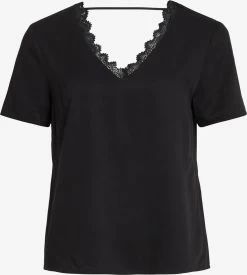 Vila Kanten Blouses Blouse Sommi Dames Zwart