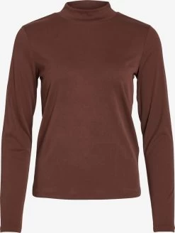 Vila Longsleeves Shirt Dames Chocoladebruin