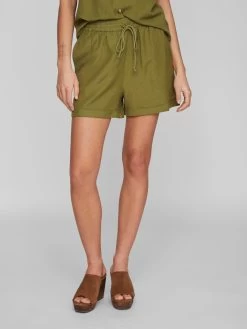 Vila Shorts Regular Broek Dames Olijfgroen -Vila ac98d3e890323076177f914a9831352a
