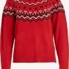 Vila Fijngebreide Truien Trui Snowball Dames Rood -Vila ad62b638679ec5eccb79c55227ff6add