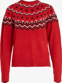 Vila Fijngebreide Truien Trui Snowball Dames Rood