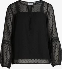 Vila Kanten Blouses Blouse EDEE Dames Zwart