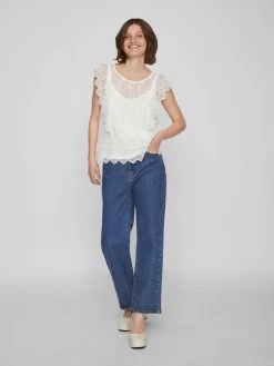 Vila Kanten Tops Top Dames Wit 13 Vila Kanten Tops Top Dames Wit -Vila ae544a330faf5fee53c3b9839efe256c