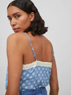 Vila Kanten Tops Top Dames Blauw 14 Vila Kanten Tops Top Dames Blauw -Vila af389db31683774c8cb7e33edffec90f