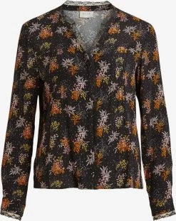 Vila Kanten Blouses Blouse Borine Dames Zwart