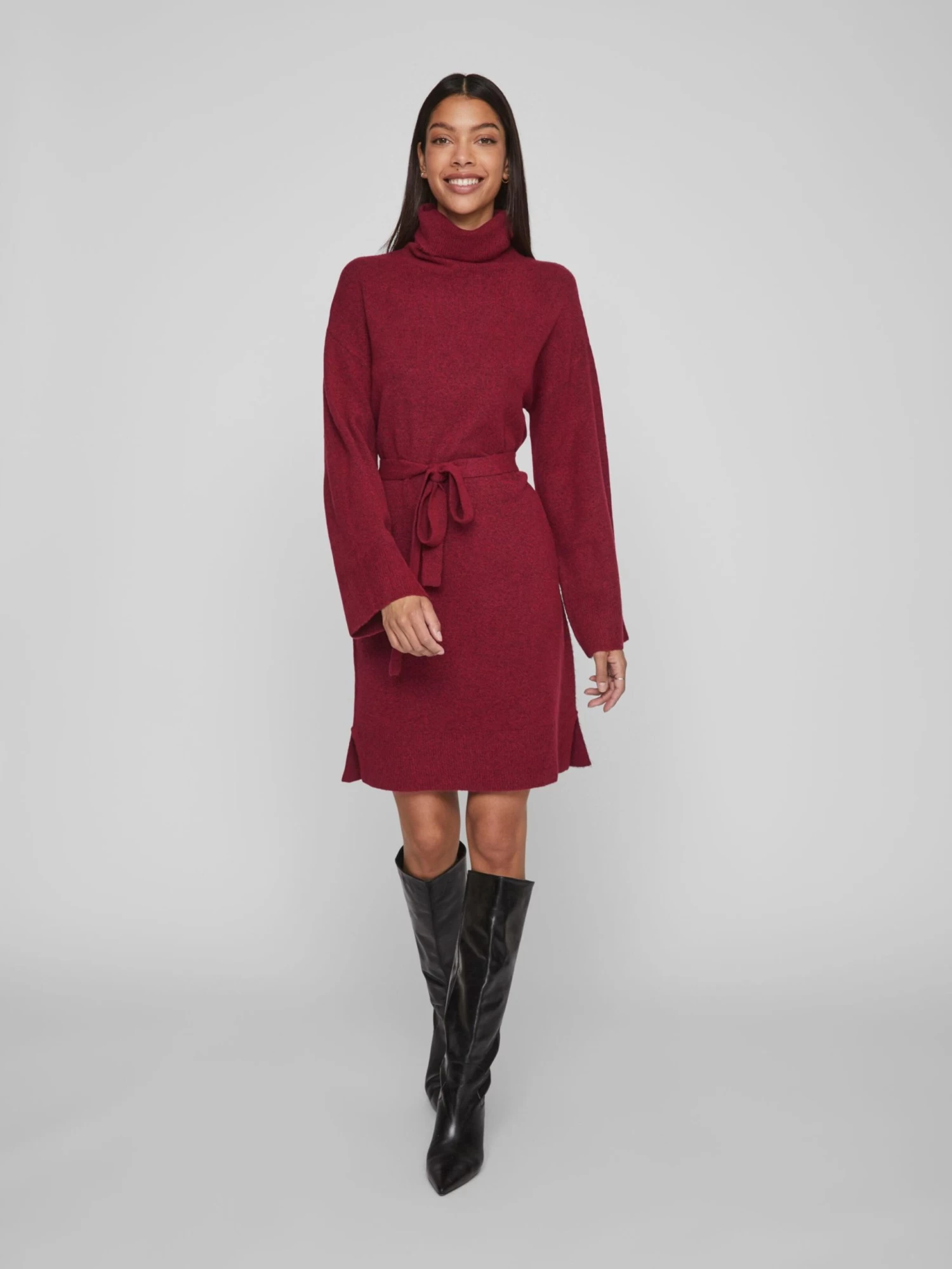 Vila Gebreide Jurken Gebreide Jurk Dames Rood Gemêleerd 7 Vila Gebreide Jurken Gebreide Jurk Dames Rood Gemêleerd - Afbeelding 5