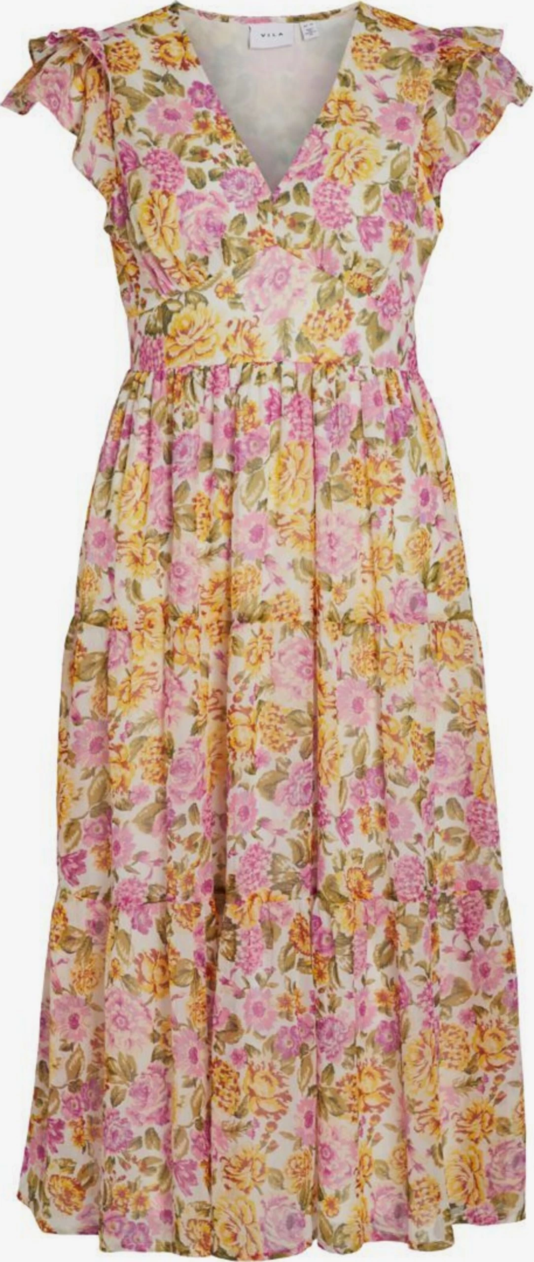 Vila Midi Jurken Jurk Dames Mandarijn / Kreeft / Lichtroze 3 Vila Midi Jurken Jurk Dames Mandarijn / Kreeft / Lichtroze