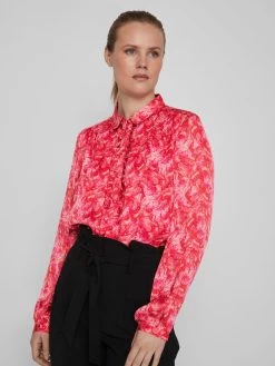 Vila Overhemden Blouse Dames Rood -Vila b08468733977c17652801c4c1f824923