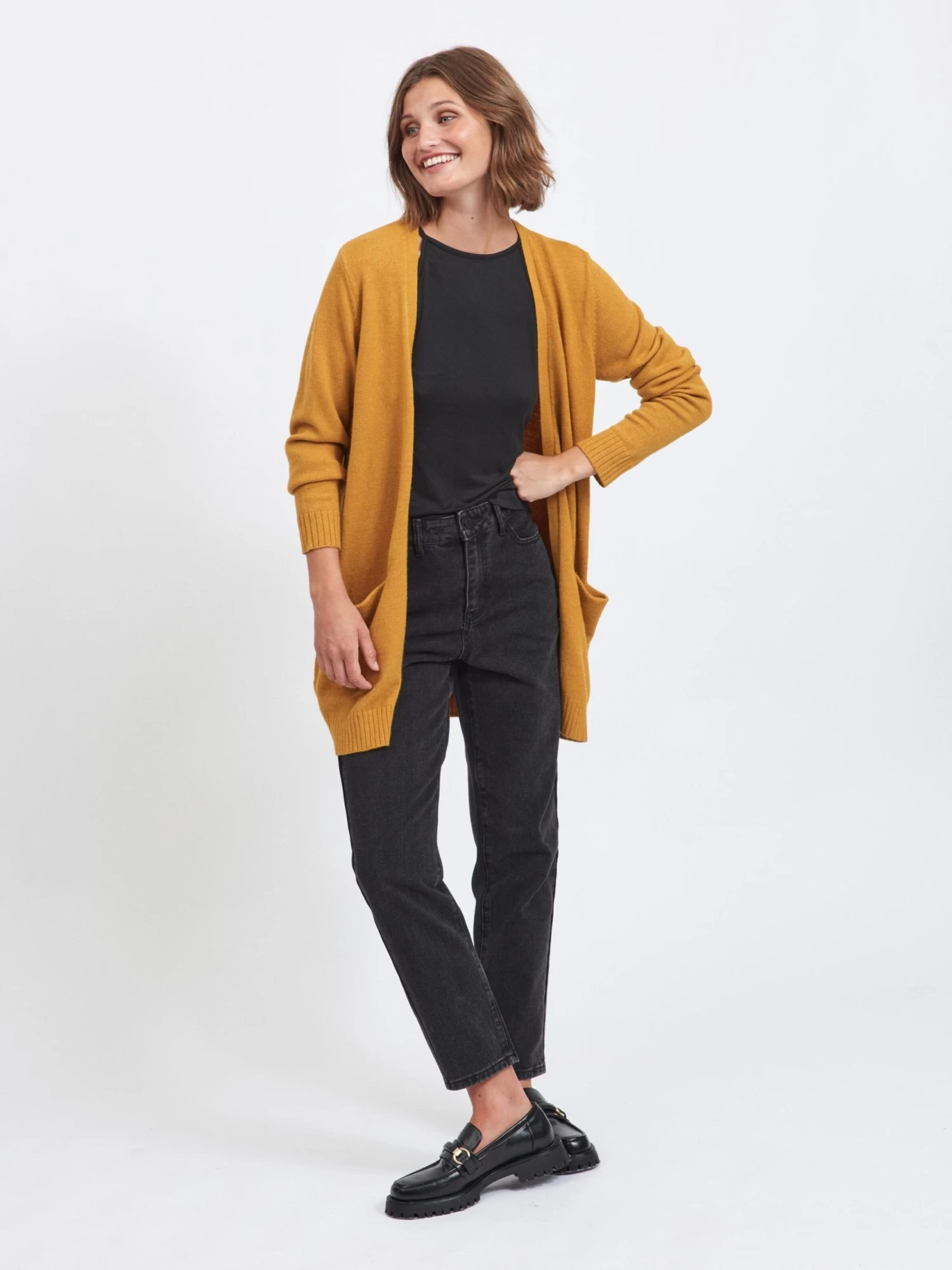 Vila Vesten Gebreid Vest Ril Dames Geel 6 Vila Vesten Gebreid Vest Ril Dames Geel - Afbeelding 4