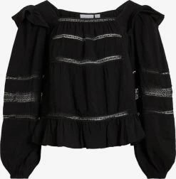 Vila Kanten Blouses Blouse Dames Zwart